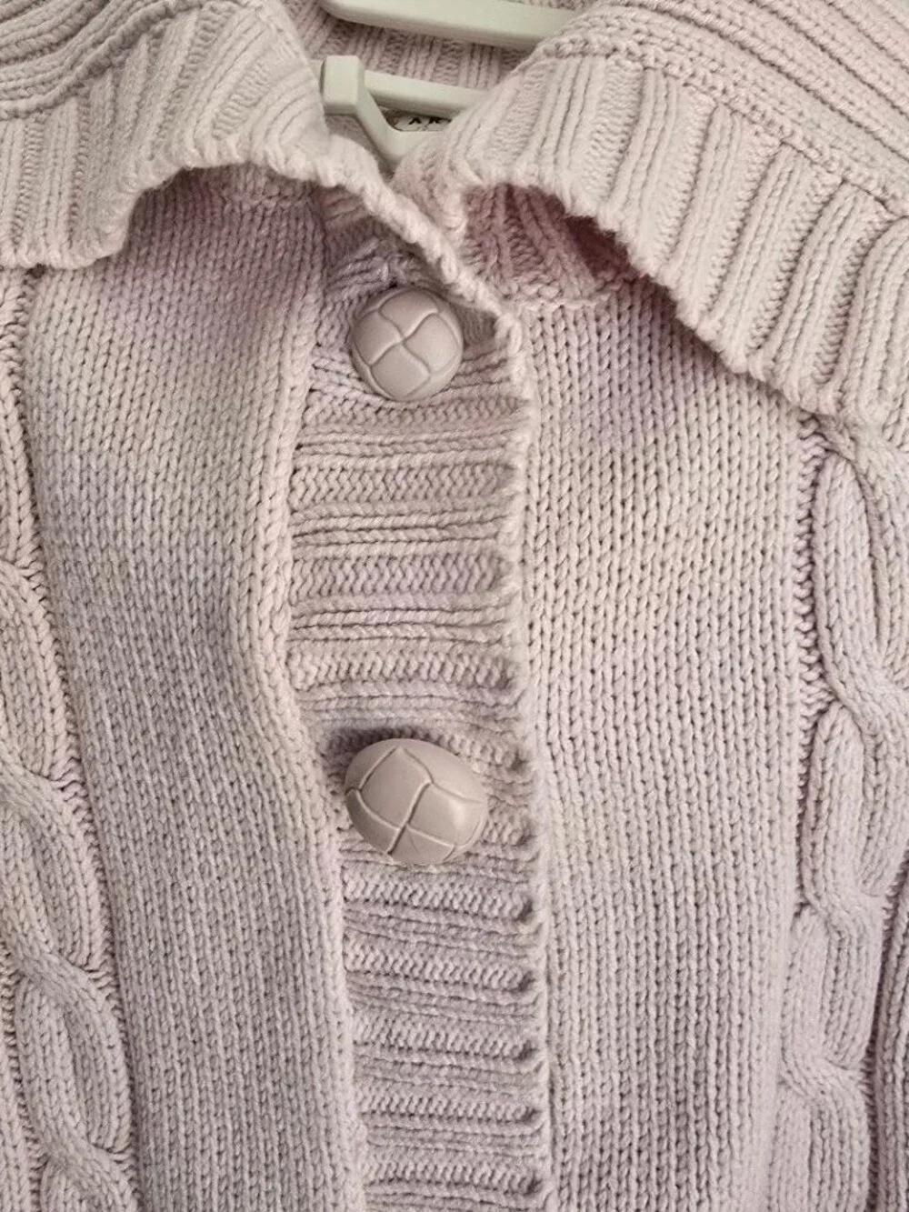 NWOT M (L-Runs Small) Arizona Jean Company Bluff Pink Cardigan L-Sleeves Sweater